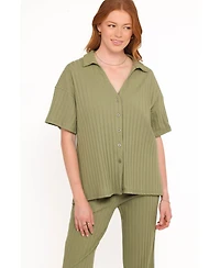 Petal and Pup Women's Phillipa Wide Ribbed Shirt Set