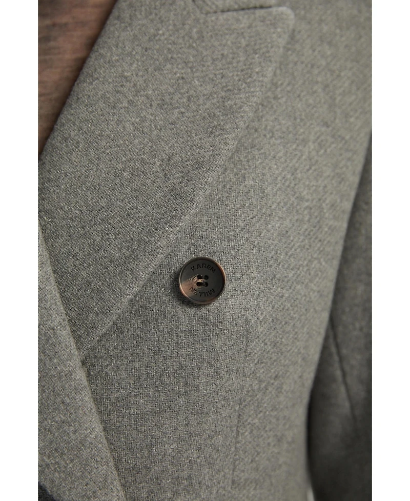 Karen Millen Women's Wool Double Breasted Tailored Maxi Coat