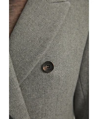 Karen Millen Women's Wool Double Breasted Tailored Maxi Coat