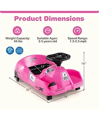 Sugift 12V Electric Cleaning Go Kart with Detachable Mop and Remote Control