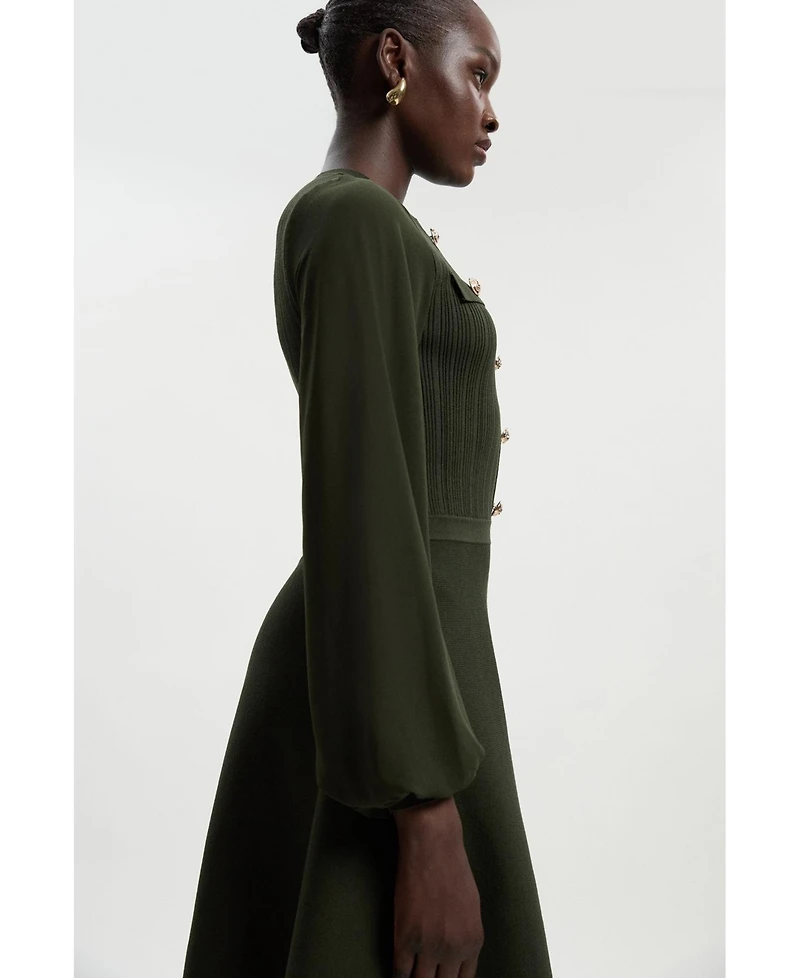 Karen Millen Women's Chiffon Sleeve Mini Dress