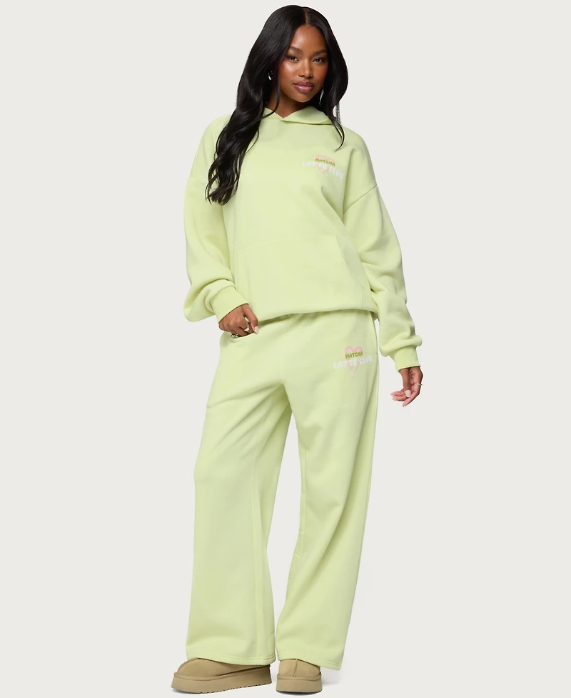 Edikted Women's Matcha Lover Straight Leg Sweatpants