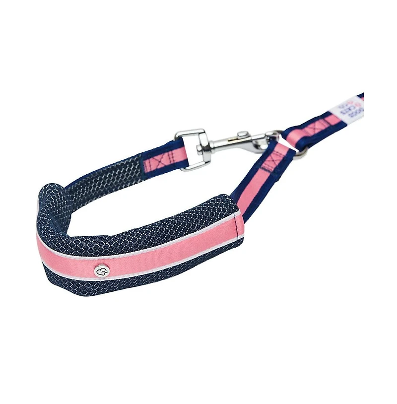 Dogs & Cats Co. Striped Dog Leash Red and Pink
