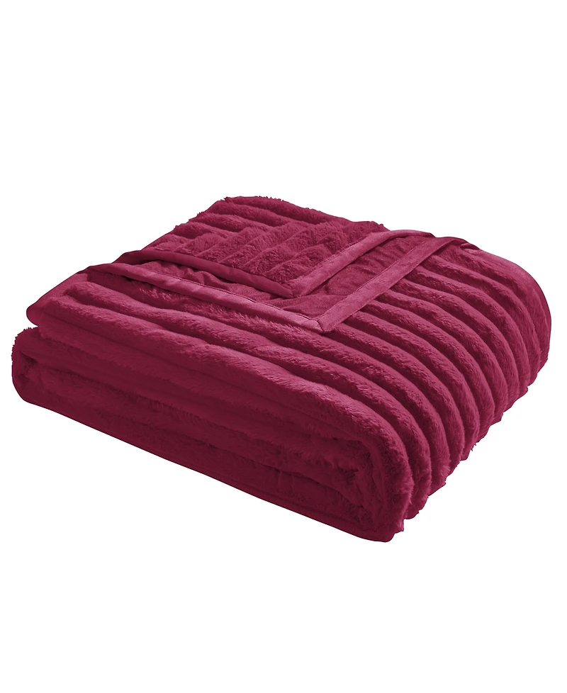 Nestl Ultra Plush Raschel Mink Blanket, Queen/King