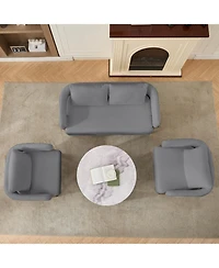 Streamdale Furniture Streamdale Modern Teddy fleece upholstered chair with gold metal legs