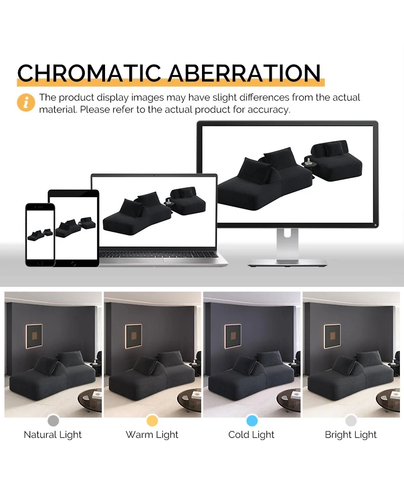 Streamdale Furniture Streamdale Modern Light Luxury Oversized Modular Sectional Sofa, Fluffy Chenille, Removable Backrests, Dark Grey