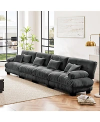 Streamdale Furniture Streamdale 4-Seater Modular Chenille Sofa Couch for Living Room, Apartment, Office - Gray