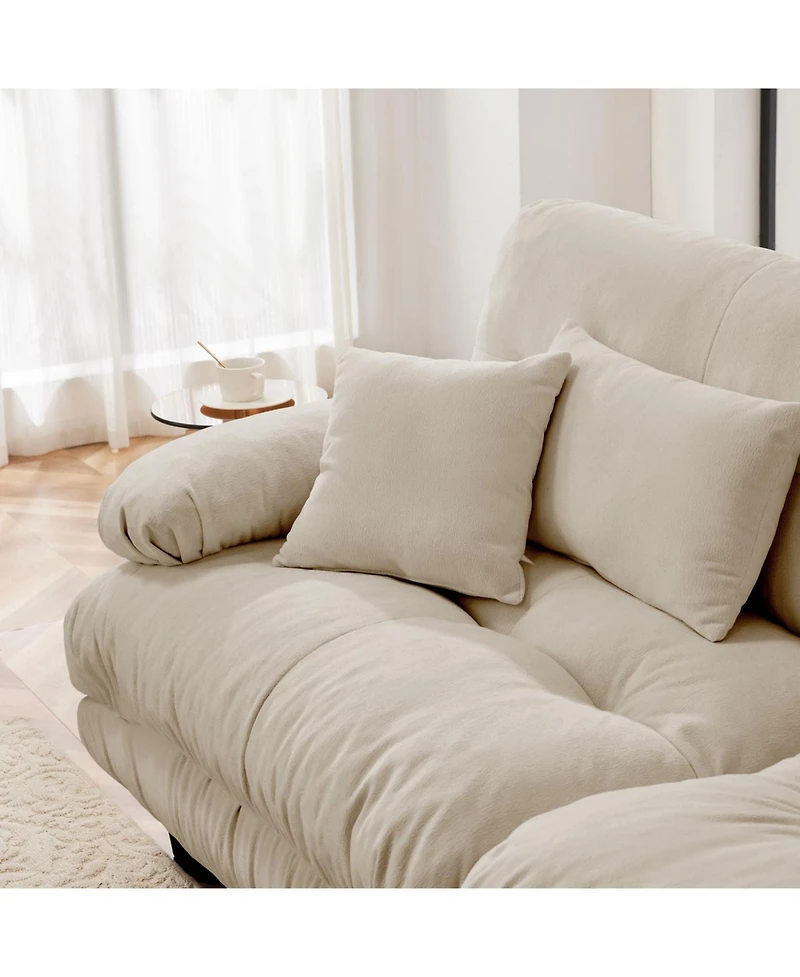 Streamdale Furniture Streamdale Cloud Couch Chenille 2 Seater Sofa with Pillows & Ottoman