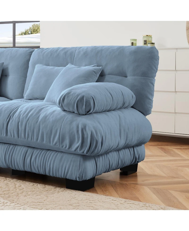 Streamdale Furniture Free Combination Modular Sectional Sofa, L-Shaped Couch, 4-Seater Blue