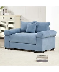 Streamdale Furniture 54.3" Oversized Cloud Modular Sectional Couch, Premium Soft Corduroy, Blue