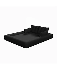 Streamdale Furniture Human Dog Bed, Lazy Sofa Couch, 78.7" Foldable Sofa Bed, 3-in-1 Teddy Fabric Foam Sleeper Sofa Bed