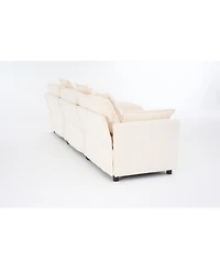 Streamdale Furniture Modern L-Shaped Cloud Couch with Ottoman, 4-Seat Chenille Sectional Sofa