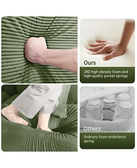 Streamdale Furniture Streamdale Oversized Cloud Modular Sectional Couch, Premium Soft Corduroy, Green