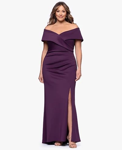 Xscape Plus Off-The-Shoulder Gown