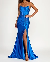 Say Yes Juniors' Strapless Maxi Gown