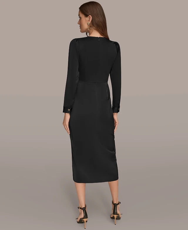 donna karan new york women's ruched midi dress Donna Karan New York Women's Ruched Midi Dress