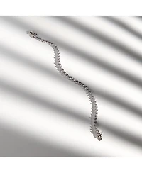 Spero London Gradual Size Gemstone Sterling Silver Tennis Bracelet