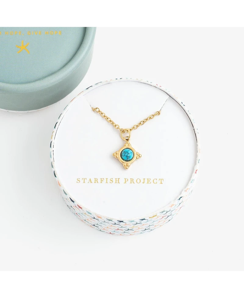 Starfish Project Turquoise Compass Rose Necklace
