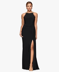 Xscape Petite Sleeveless Halter Neck Dress