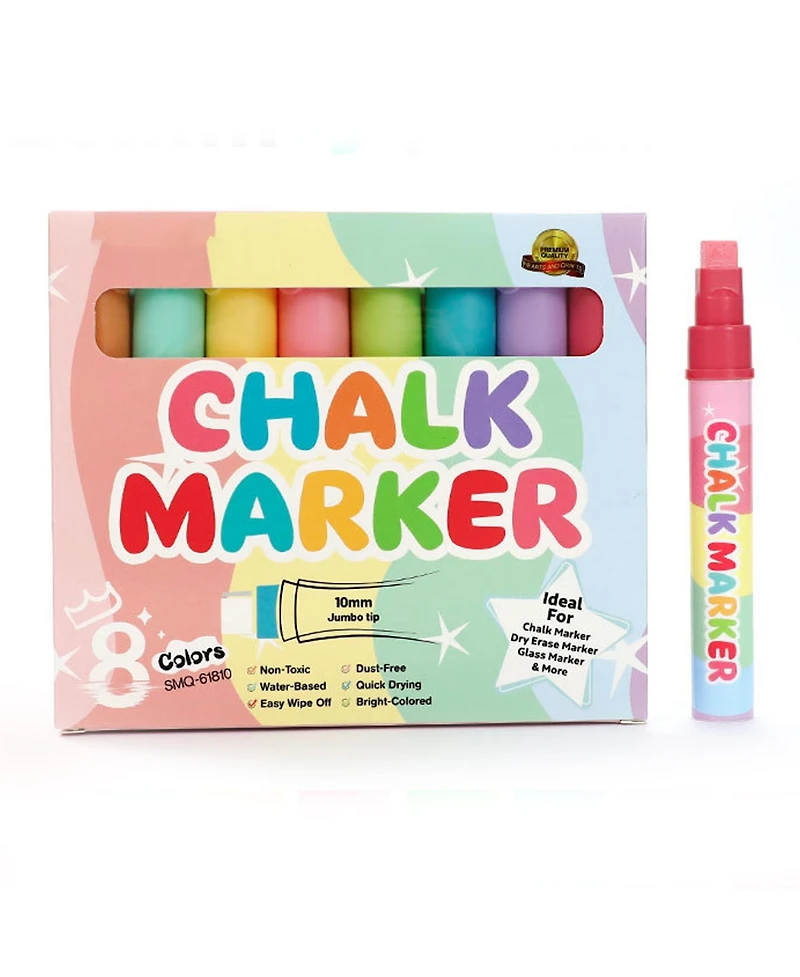Htutwoo 0.4" Macaron Liquid Chalk, Erasable Painting Graffiti Highlighter for Blackboard Writing and Painting