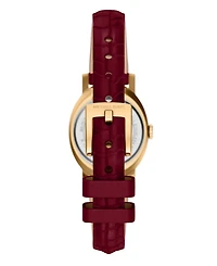 Michael Kors Women's Maude Three-Hand Red Leather Watch and Bracelet Set, 21mm