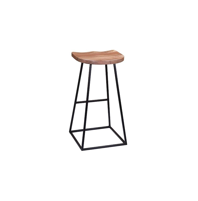 Porter Designs Clement Solid Acacia Wood 30" Bar Stool, Natural
