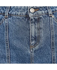 Pre-Owned Alexander Mcqueen Women's Blue Embroidered Denim Mini Skirt