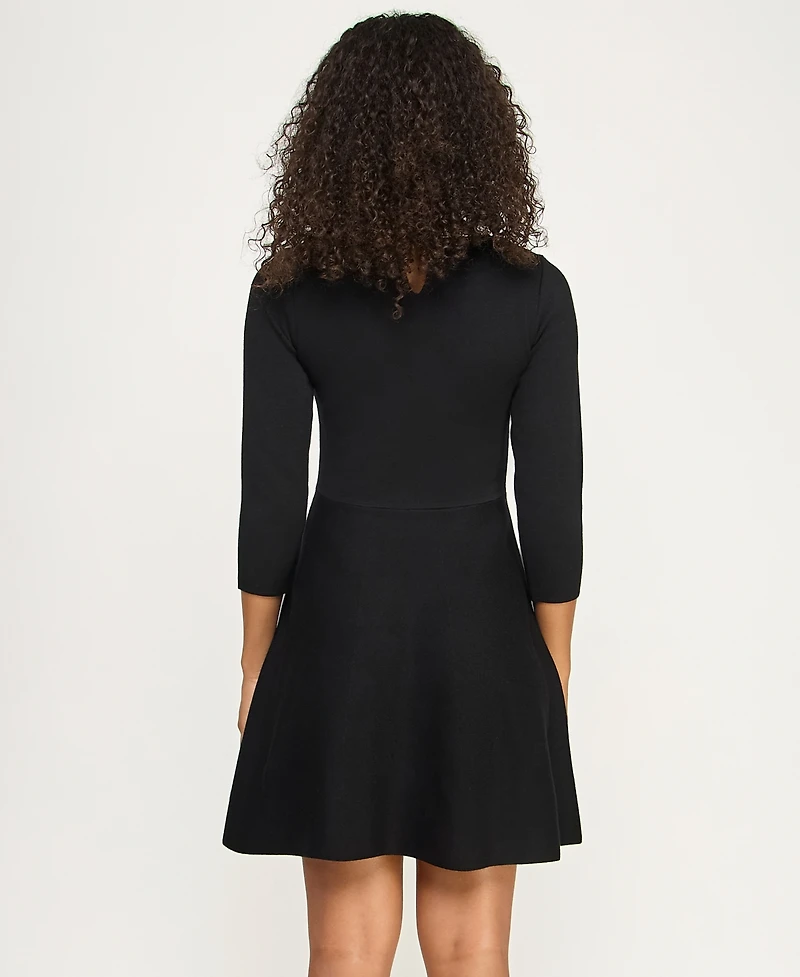 Bcx Juniors' 3/4-Sleeve Crewneck Sweater Dress