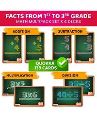 Quokka Math Flash Cards for Kids Ages 5-8 - Addition and Subtraction, Multiplication - 139 Double-Sided Flashcards for Studying