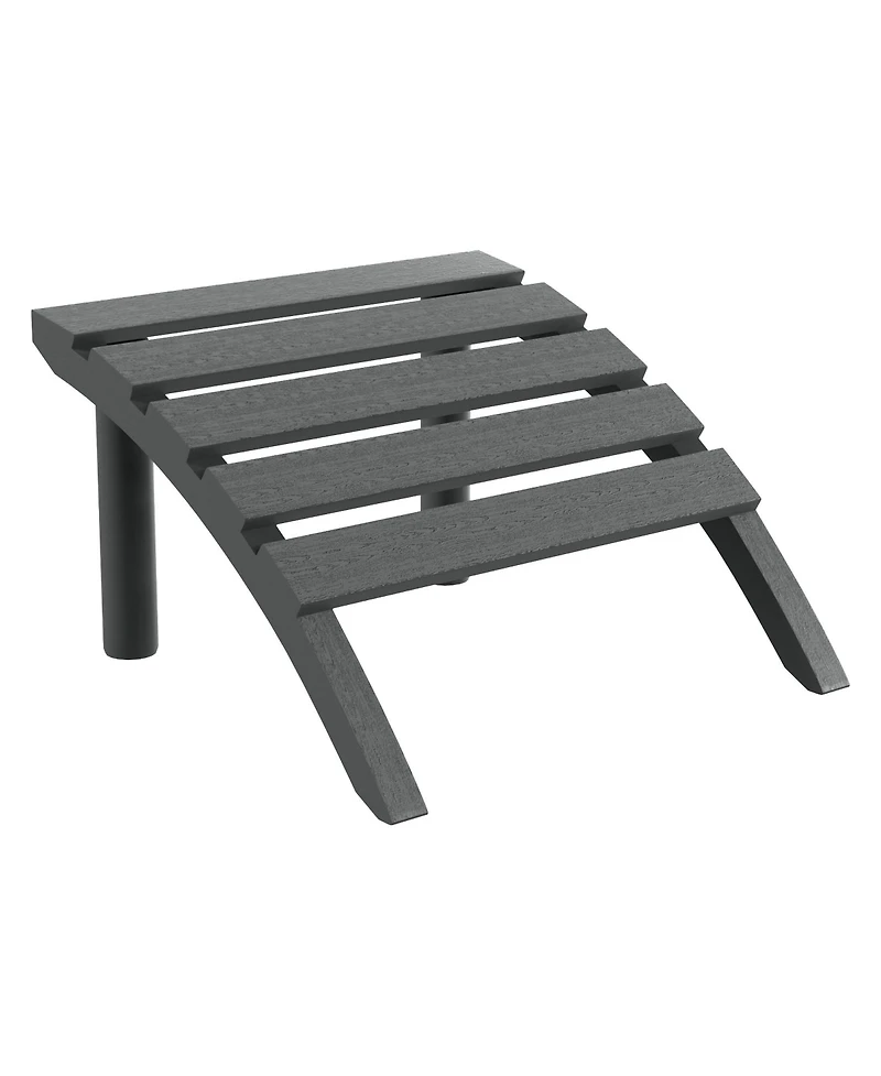 3-Piece Hdpe Outdoor Patio Adirondack Chair with Ottoman and 18" Side Table Set