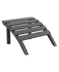 3-Piece Hdpe Outdoor Patio Adirondack Chair with Ottoman and 18" Side Table Set