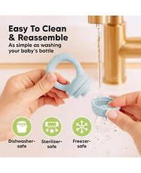 KeaBabies 2-Pack Prep Baby Food Feeder, Bpa-Free Silicone Fruit Feeder for Teething, 6-12 Months Blw Feeding Essentials