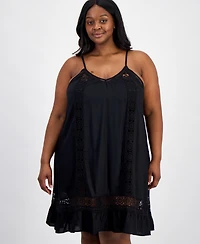 Raviya Plus Eyelet-Lace Spaghetti Swim Dress