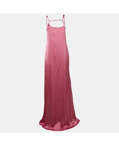 Pre-Owned Jacquemus Women's La Robe Stretch Satin Open-Back Mentalo Maxi Dress