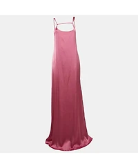 Pre-Owned Jacquemus Women's La Robe Stretch Satin Open-Back Mentalo Maxi Dress