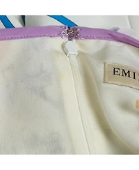 Pre-Owned Emilio Pucci Women's White Floral Cotton Blend Embellished Mini Dress