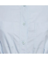 Pre-Owned Burberry Women's Blue Cotton Belted Short Shirt Dress