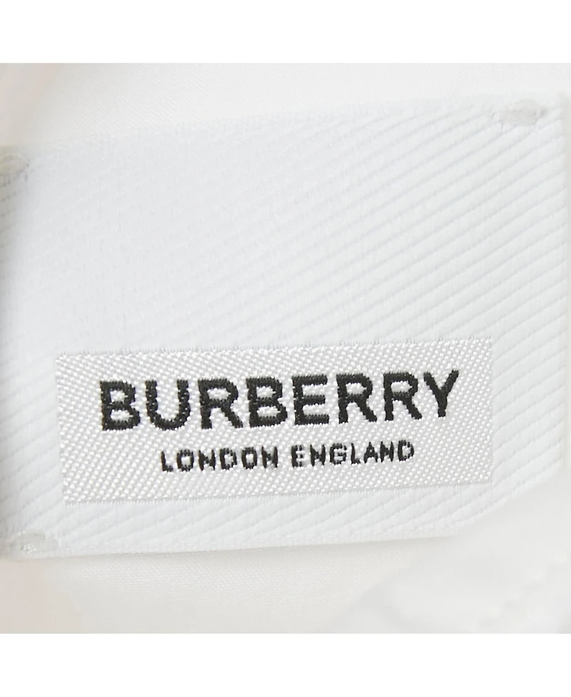 Pre-Owned Burberry Women's White Cotton Belted Mini Dress