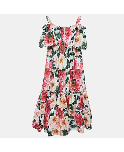 Pre-Owned Dolce & Gabbana Women's Blue/multicolor Floral Printed Cotton Poplin