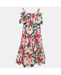 Pre-Owned Dolce & Gabbana Women's Blue/multicolor Floral Printed Cotton Poplin