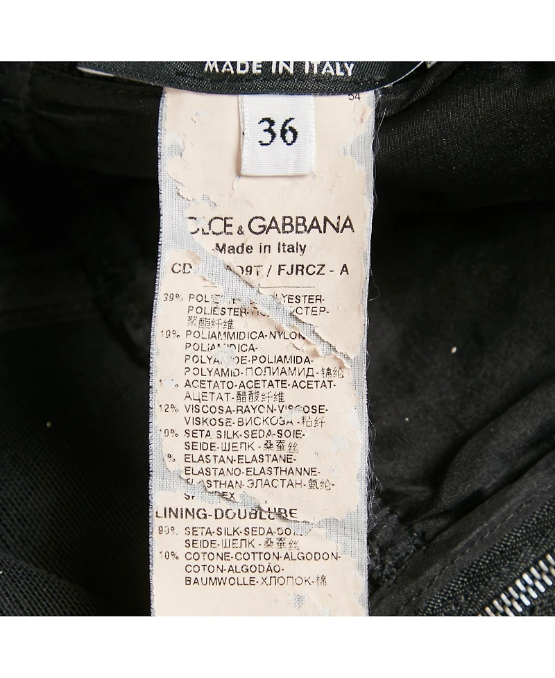 Pre-Owned Dolce & Gabbana Women's Black Jacquard Bustier Sleeveless Mini Dress