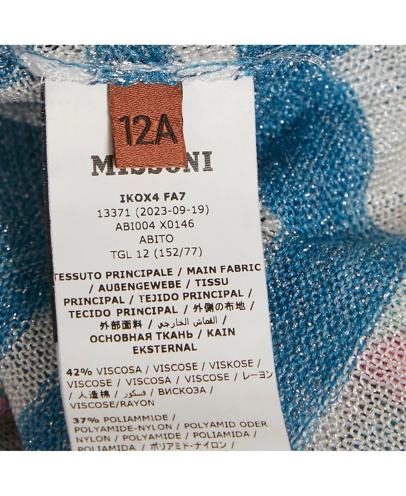 Pre-Owned Missoni Women's Multicolor Zig Zag Lurex Knit Sleeveless Dress