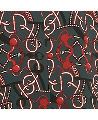 Pre-Owned Hermes Women's Grey Printed Silk Neck Tie Midi Dress