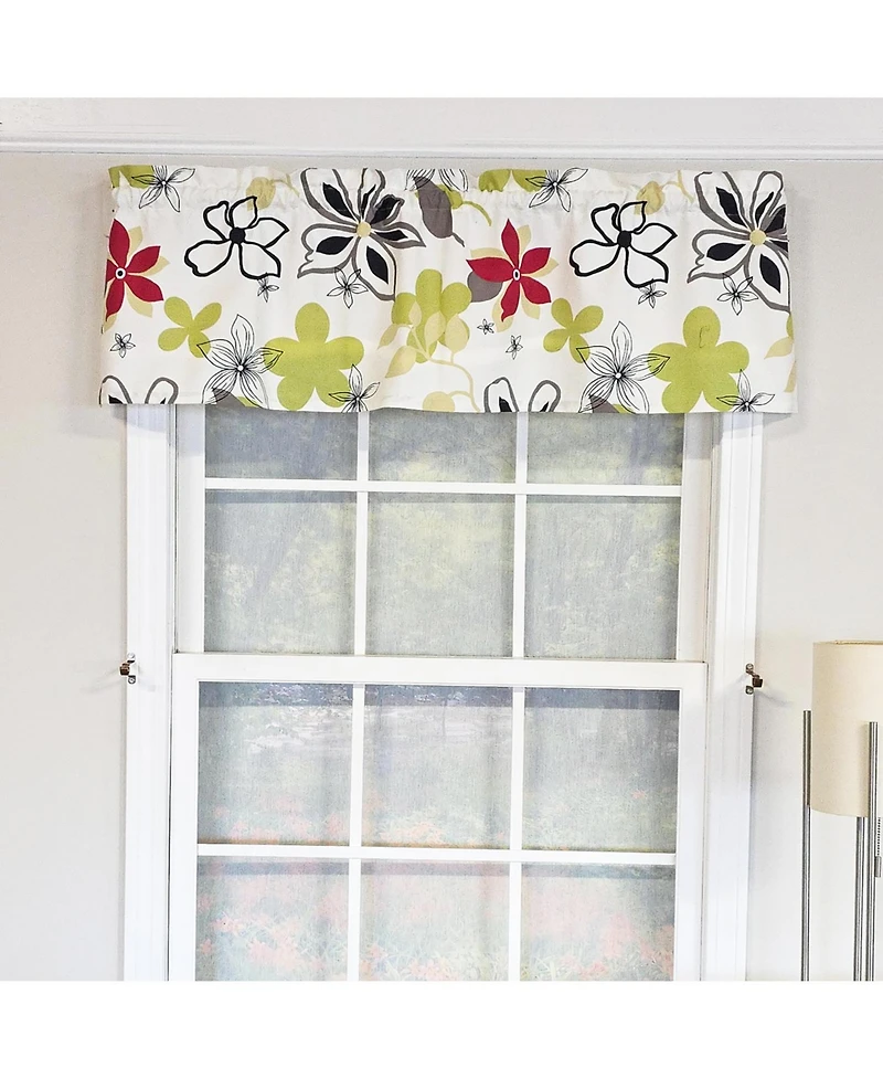 Rlf Home 100% Cotton High Quality Aria Tailored Window Valance with 1.5" Rod Pocket 50" W X 12" L Ivory