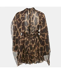 Pre-Owned Dolce & Gabbana Women's Brown Leopard Print Silk Mini Dress