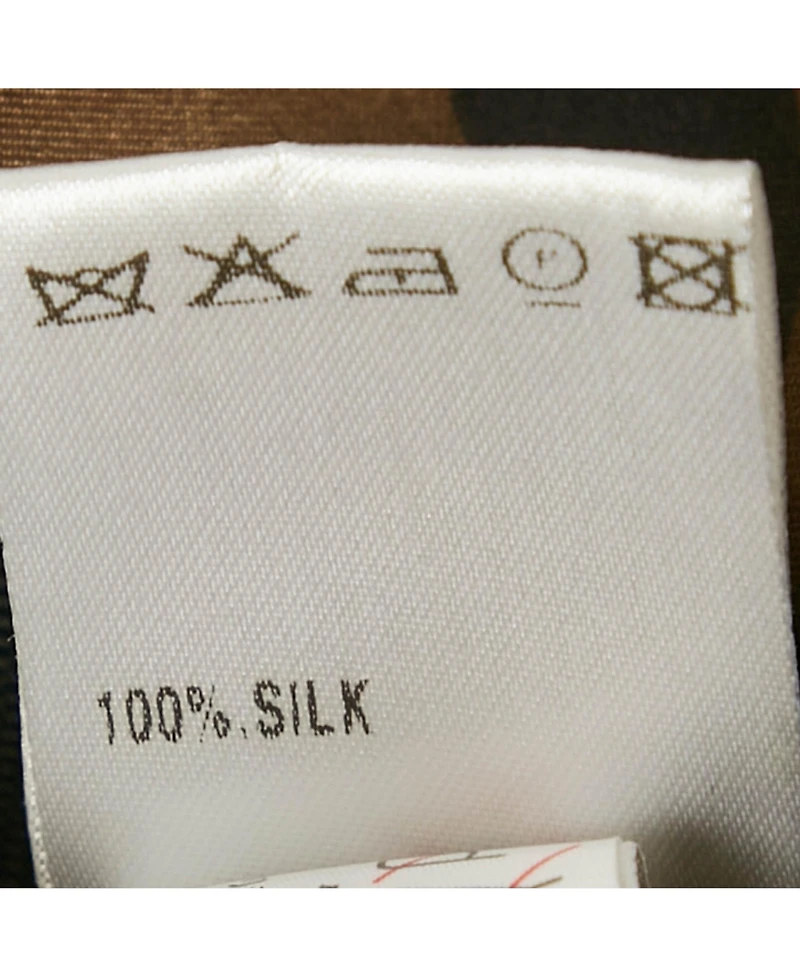 Pre-Owned Chloe Women's Green Printed Silk Knit Detail Strapless Short Dress