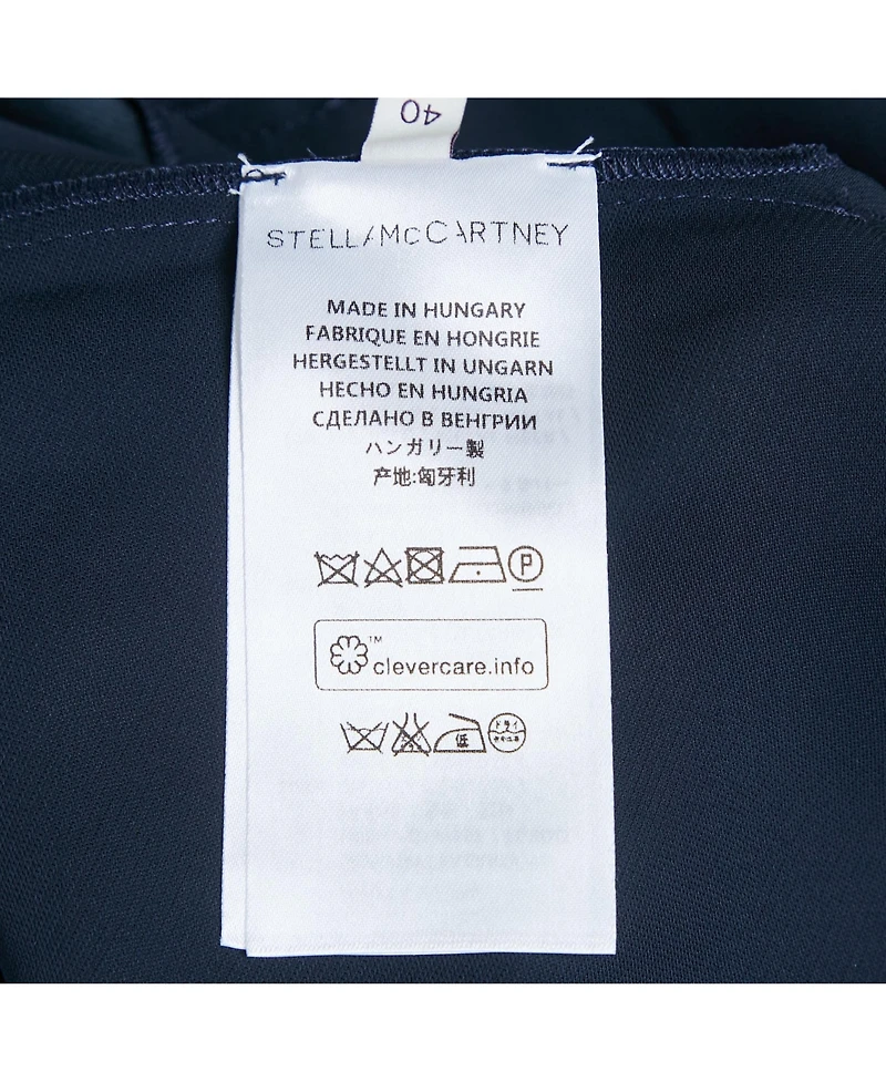 Pre-Owned Stella Mccartney Women's Navy Blue Georgette Chain Detail Mini Dress