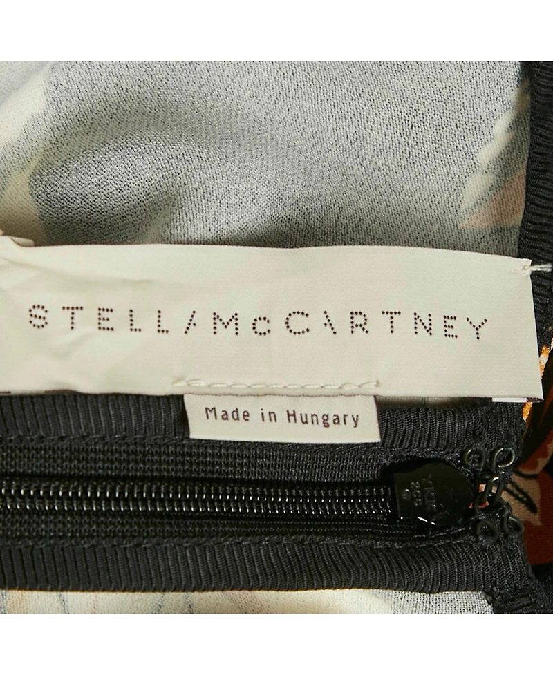 Pre-Owned Stella Mccartney Women's Navy Blue Printed Crepe Asymmetric Mini Dress