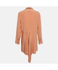 Pre-Owned Stella Mccartney Women's Peach/light Orange Silk Asymmetric Midi Dress