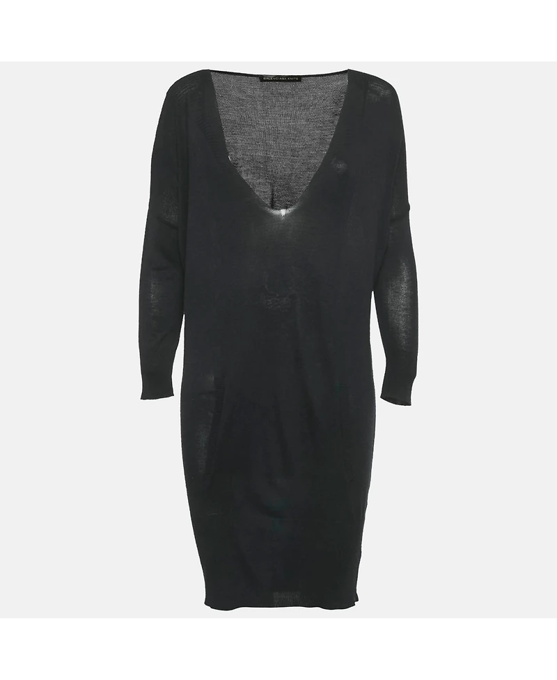 Pre-Owned Balenciaga Women's Black Knit V-Neck Dress